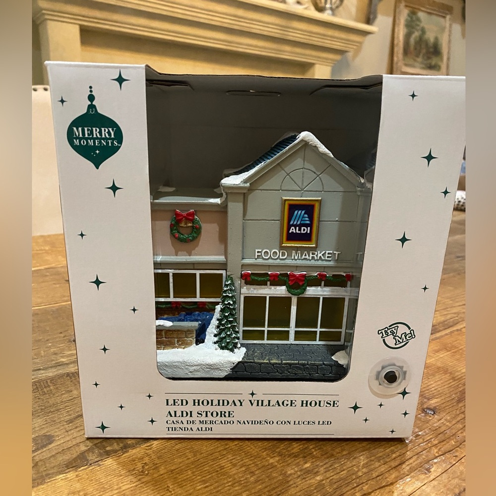 Aldi Christmas Store Front miniature Lighted
